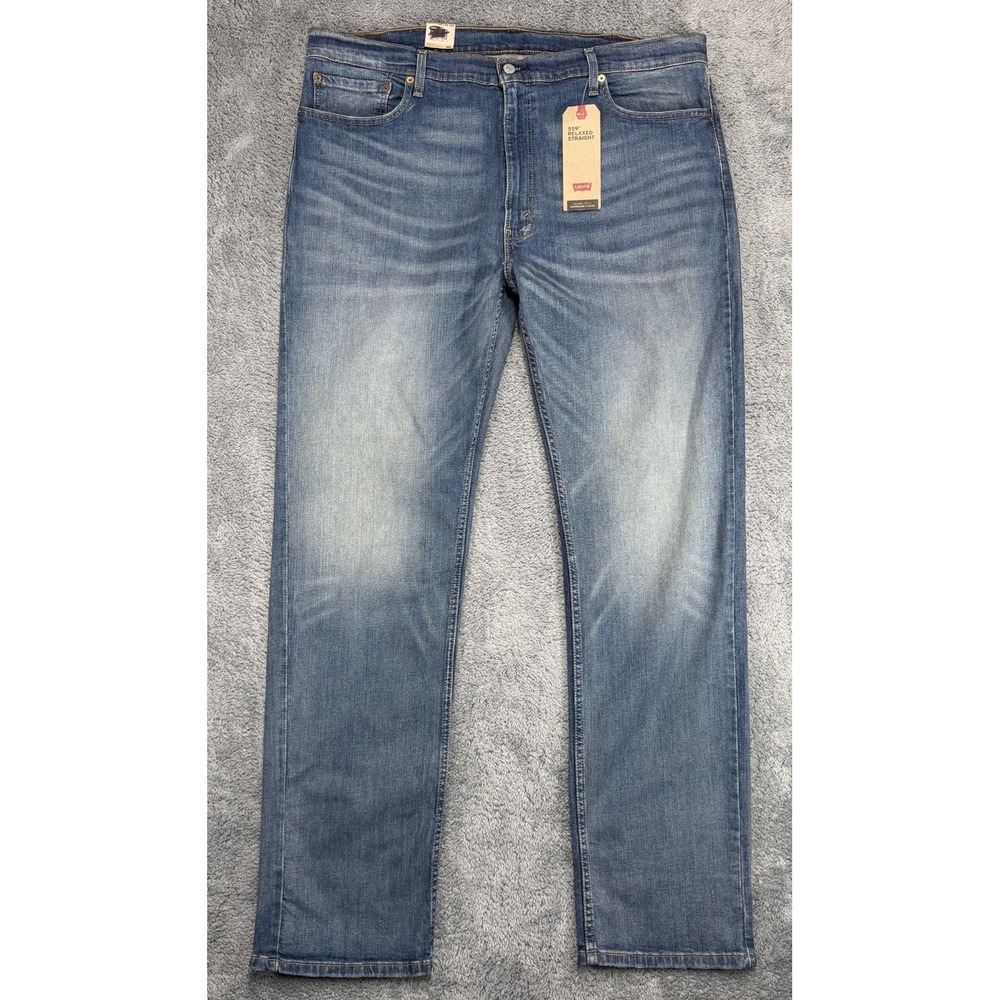 Levis 559 Relaxed Straight Jeans‎ Mens 42x36 Blue Denim Fade Whiskers Stretch
